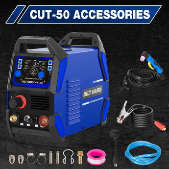 BILT HARD 50A Plasma Cutter, 110V/220V Dual Voltage Pilot Arc Plasma Cutter Machine, 5/8 inch Maximum Cut, IGBT Plasma Cutting Machine with Display Screen 