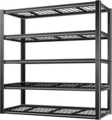 BILT HARD 60" W Garage Shelving 3300 LBS, 72" H x 18" D Storage Shelves, Heavy Duty 5-Tier Metal Shelving Units with Adjustable Shelf, Steel Wire Utility Shelving 