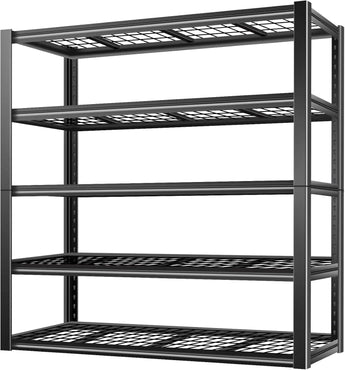BILT HARD 60" W Garage Shelving 3300 LBS, 72" H x 18" D Storage Shelves, Heavy Duty 5-Tier Metal Shelving Units with Adjustable Shelf, Steel Wire Utility Shelving 