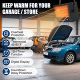 BILT HARD 7500W Electric Garage Heater, 240V Digital Fan-Forced Ceiling Mount Heater with Remote, Hardwired Shop Garage Heater with Thermostat, Overheat Protection, Timer, Ideal for Workshop 