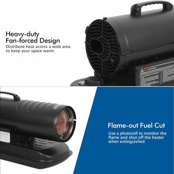 BILT HARD 85,000 BTU Forced Air Kerosene Diesel Heater, Portable Torpedo Space Heater with Thermostat Control, CSA Certified 