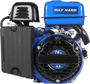 BILT HARD Gas Engine 79cc 2 HP, Gas Motor for Log Splitter, Pressure Washer and Water Pump, EPA & CARB Certified, 4 Stroke OHV Horizontal Shaft with Recoil Start 