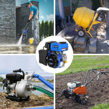 BILT HARD Gas Engine 79cc 2 HP, Gas Motor for Log Splitter, Pressure Washer and Water Pump, EPA & CARB Certified, 4 Stroke OHV Horizontal Shaft with Recoil Start 