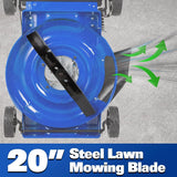 BILT HARD Gas Lawn Mower 20 inch, 144cc 4-Cycle OHV Engine Cordless Lawnmower, 8 Adjustable Cutting Heights Push Mowers for Lawn, Yard and Garden 