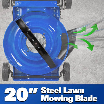 BILT HARD Gas Lawn Mower 20 inch, 144cc 4-Cycle OHV Engine Cordless Lawnmower, 8 Adjustable Cutting Heights Push Mowers for Lawn, Yard and Garden 