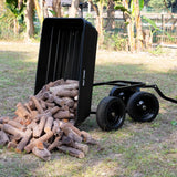 BILT HARD Poly Garden Dump Cart 1200 lbs with No Flat Tires, Quick Release, 2-in-1 Convertible Handle, 7 Cu Ft Dump Wagon Heavy Duty for Yard, Outdoor 
