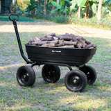 BILT HARD Poly Garden Dump Cart 1200 lbs with No Flat Tires, Quick Release, 2-in-1 Convertible Handle, 7 Cu Ft Dump Wagon Heavy Duty for Yard, Outdoor 