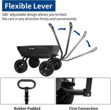 BILT HARD Poly Garden Dump Cart 1200 lbs with No Flat Tires, Quick Release, 2-in-1 Convertible Handle, 7 Cu Ft Dump Wagon Heavy Duty for Yard, Outdoor 