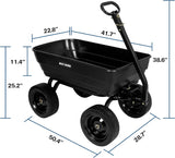 BILT HARD Poly Garden Dump Cart 1200 lbs with No Flat Tires, Quick Release, 2-in-1 Convertible Handle, 7 Cu Ft Dump Wagon Heavy Duty for Yard, Outdoor 