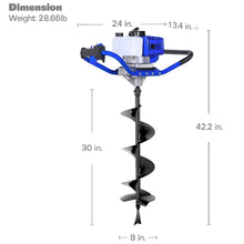 Load image into Gallery viewer, BILT HARD Post Hole Digger Gas Powered, 52cc 2.4 HP 2 Stroke Engine Earth Auger with 8&quot; Drill Bit, EPA Compliant Post Hole Auger 