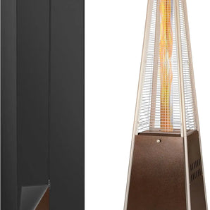 BILT HARD Pyramid Patio Heater, 48,000 BTU Outdoor Patio Heater with Wheels and Cover,Triple Protection System, Quartz Glass Tube Propane Heater for Commercial & Residential, Brown 