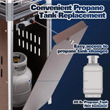 BILT HARD Pyramid Patio Heater, 48,000 BTU Outdoor Patio Heater with Wheels and Cover,Triple Protection System, Quartz Glass Tube Propane Heater for Commercial & Residential, Brown 