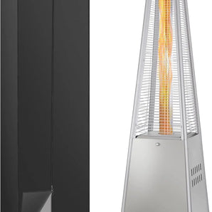 BILT HARD Pyramid Patio Heater, 48,000 BTU Outdoor Patio Heater with Wheels and Cover,Triple Protection System, Quartz Glass Tube Propane Heater for Commercial & Residential, Silver Grey 