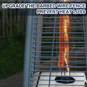 BILT HARD Pyramid Patio Heater, 48,000 BTU Outdoor Patio Heater with Wheels and Cover,Triple Protection System, Quartz Glass Tube Propane Heater for Commercial & Residential, Silver Grey 