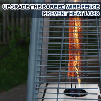 BILT HARD Pyramid Patio Heater, 48,000 BTU Outdoor Patio Heater with Wheels and Cover,Triple Protection System, Quartz Glass Tube Propane Heater for Commercial & Residential, Silver Grey 