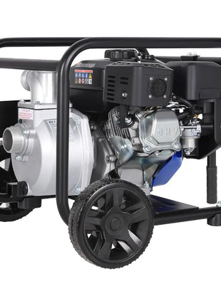 BILT HARD Semi Trash Pump 2 inch, 158 GPM 6.5HP Gas Powered Water Pump 196cc, Fitted with Handle and Wheels 