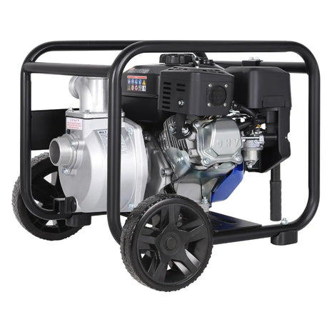 BILT HARD Semi Trash Pump 2 inch, 158 GPM 6.5HP Gas Powered Water Pump 196cc, Fitted with Handle and Wheels 