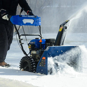 BILT HARD Snow Blower Gas Powered, 24 Inch 2-Stage Self-Propelled 212cc Engine with Electric Start, LED Headlight, 13" Snow Terrain Tires 