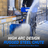 BILT HARD Snow Blower Gas Powered, 24 Inch 2-Stage Self-Propelled 212cc Engine with Electric Start, LED Headlight, 13" Snow Terrain Tires 