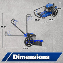 Load image into Gallery viewer, BILT HARD Walk Behind String Trimmer, 170cc 4-Cycle Gas Brush Hog Mower, 22 Inch Cutting Diameter, Push Weed Eater with 14 Inch Flat Free Wheels, Brush Cutter 