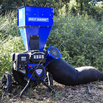 BILT HARD Wood Chipper - 7.5 HP 224cc Gas Powered Shredder Mulcher, 3 in 1 Multi-Function Heavy Duty, 3" Max Wood Diameter Capacity with Collection Bag 