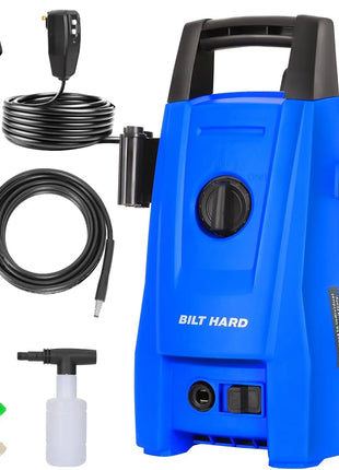 Electric Pressure Washer, 1800 PSI 1.7 GPM Power Washer, Ultra Compact, Lightweight, with 2 Spray Nozzles, 20 Ft Hose, 35 Ft Power Cord, Foam Cannon, for Cleaning Cars, Driveway, Fencing 