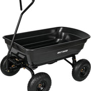 BILT HARD 600 lbs Poly Garden Dump Cart with 180° Rotating Handle, 4 Cu.Ft. Capacity Heavy Duty Garden Carts with No Flat Tires for Yard, Outdoor