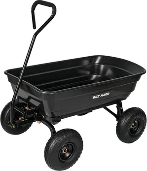 BILT HARD 600 lbs Poly Garden Dump Cart with 180° Rotating Handle, 4 Cu.Ft. Capacity Heavy Duty Garden Carts with No Flat Tires for Yard, Outdoor