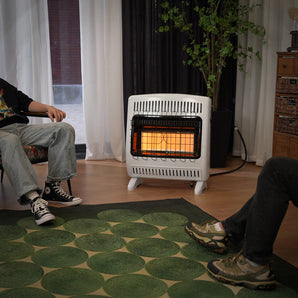 BILT HARD Ventless Infrared Radiant Space Natural Gas Heater with Thermostat Control, 30000 BTU Gas Wall Heater with Wall Mount and Base Feet for Indoor Use, Piezo Ignition, Heats Up to 1400 Sq. Ft.