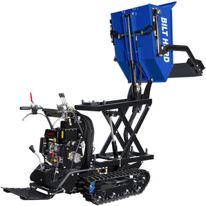 BILT HARD 1100lbs Capacity Tracked Wheelbarrow – 302cc Gas Powered Dumper w/ Electric Start