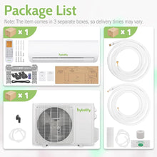 Load image into Gallery viewer, HYKOLITY Wifi Enabled 12,000 BTU Mini Split Air Conditioner &amp; Heater, 19 SEER2 115V Split AC Unit Ductless Inverter System with Heat Pump, Installation Kits - Cools Rooms up to 750 Sq.Ft 