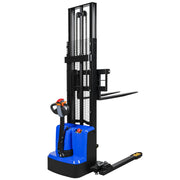 BILT HARD 3,300-Lb Full Electric Straddle Stacker, 118-Inch Max Lift, Adjustable Forks & Straddle Legs