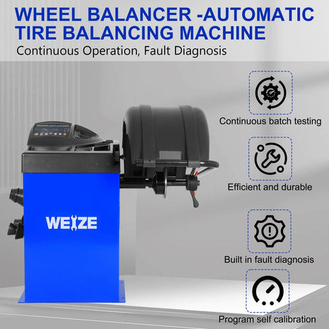 New Heavy Duty Wheel Balancer Tire Balancers Machine with Protective Cover - bilthard