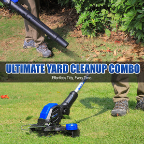 BILT HARD 12'' 20V  Electric Cordless String Trimmer Edger and Leaf Blower Combo Set with 2 x 4.0Ah Batteries and Dual Charger