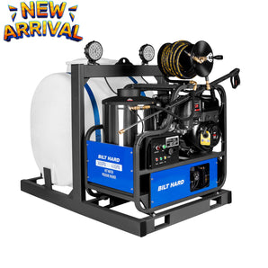 4 GPM 4000 PSI B&S Engine 420cc Gas Powered Hot Water Pressure Washer – Commercial Skid Mount | 300,000 BTU | 175 Gallon