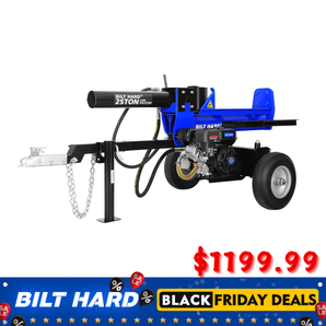 LOG-X Series 25-Ton Full Beam Gas Log Splitter: 7hp 209cc OHV Engine, 23" Stroke