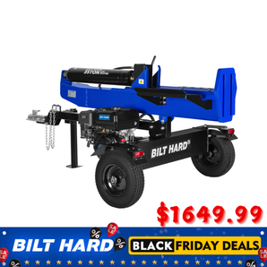 LOG-X Series 35-Ton Full Beam Gas Log Splitter: 10hp 301cc OHV Engine, 23" Stroke