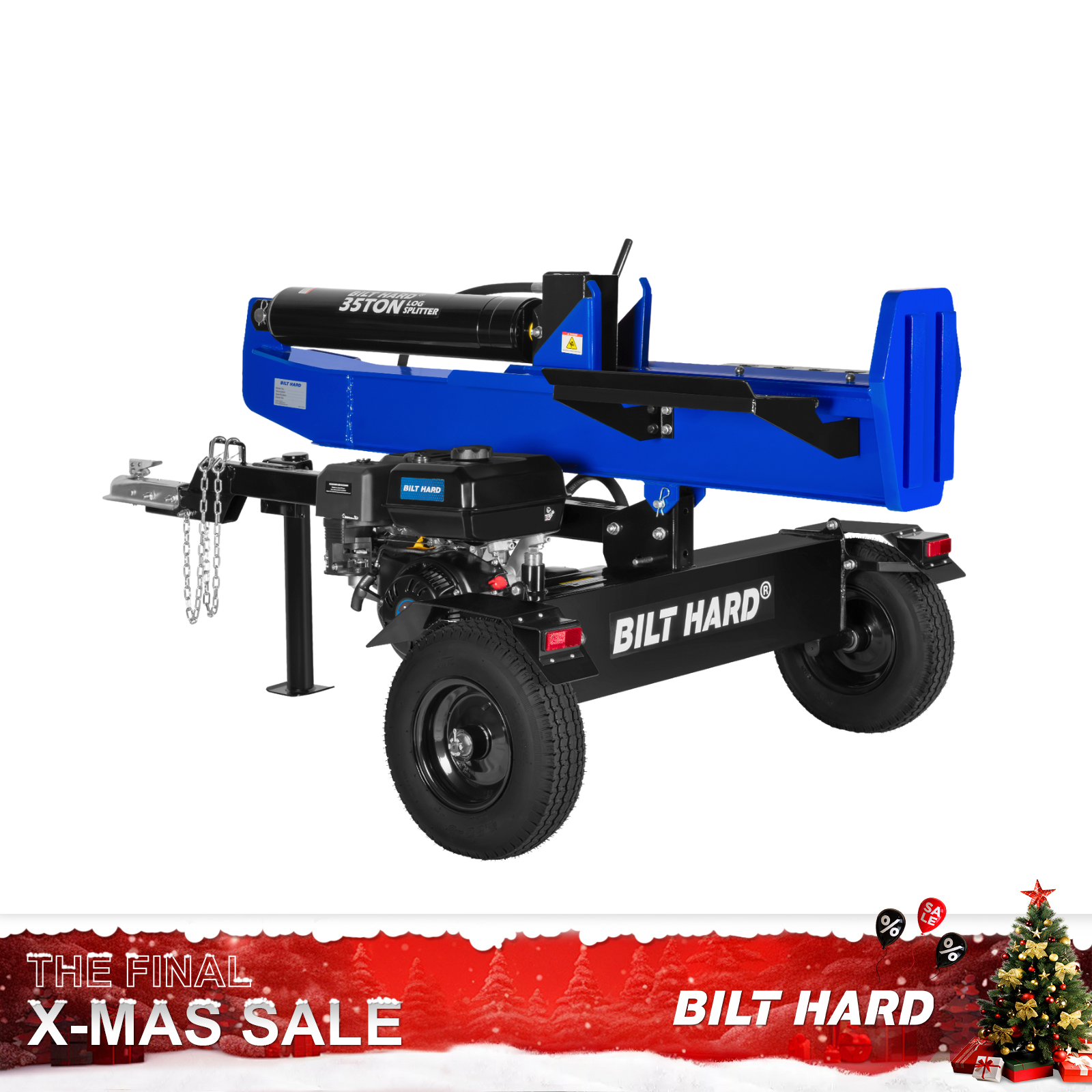 LOG-X Series 35-Ton Full Beam Gas Log Splitter: 10hp 301cc OHV Engine, 23