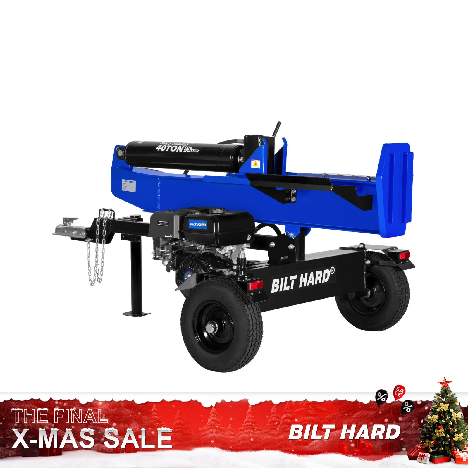 LOG-X Series 40-Ton Full Beam Gas Log Splitter: 13hp 389cc OHV Engine, 23