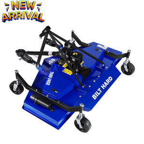 BILT HARD 60” 3 Point PTO Finish Mower – Category 1 Hitch, 15-45HP Tractor, Adjustable Cutting Height 0.4”-4”, 4-Wheel Design, Cast Iron Gearbox, Rear Discharge