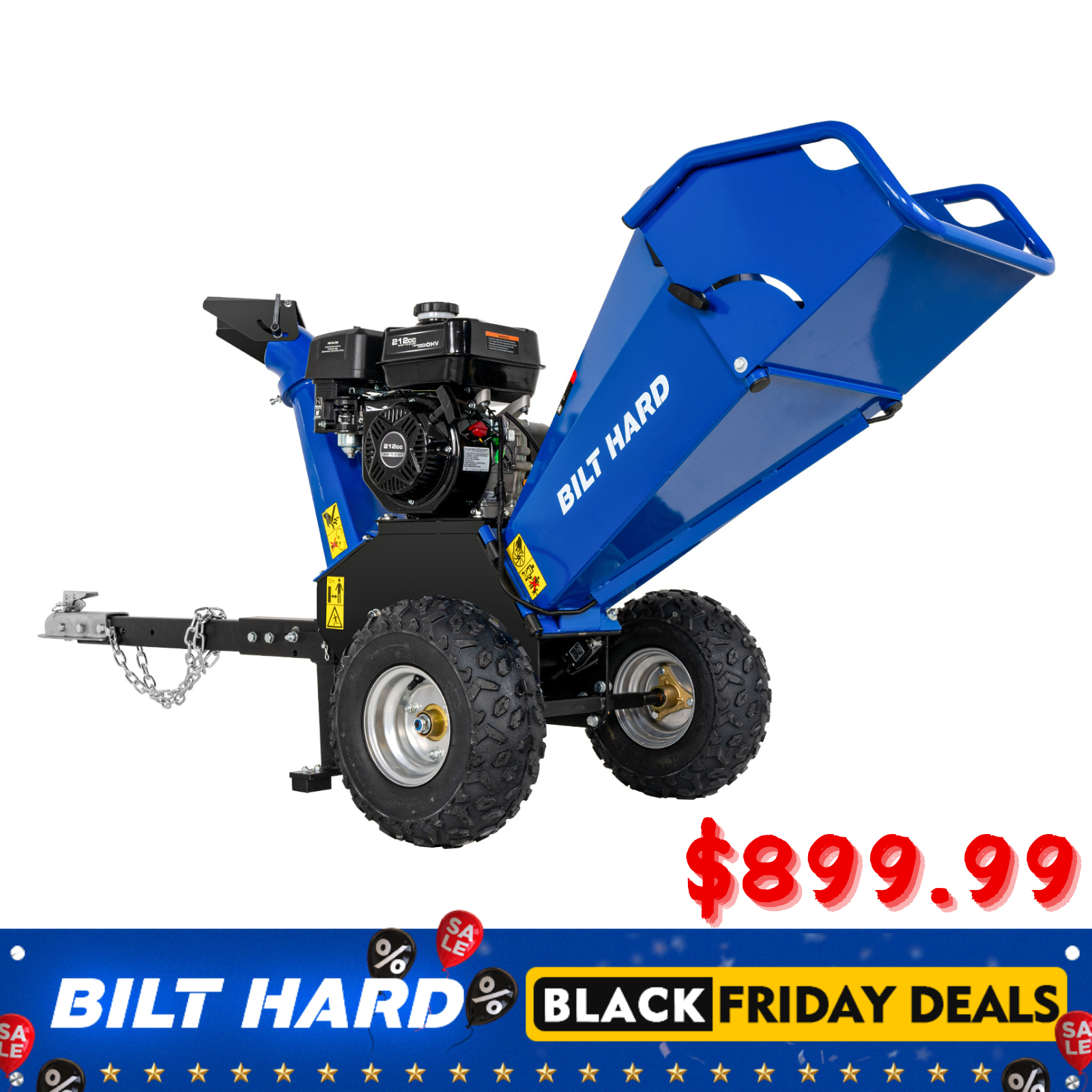 4-Inch Drum Wood Chipper 7HP 212cc Ducar Gas Powered