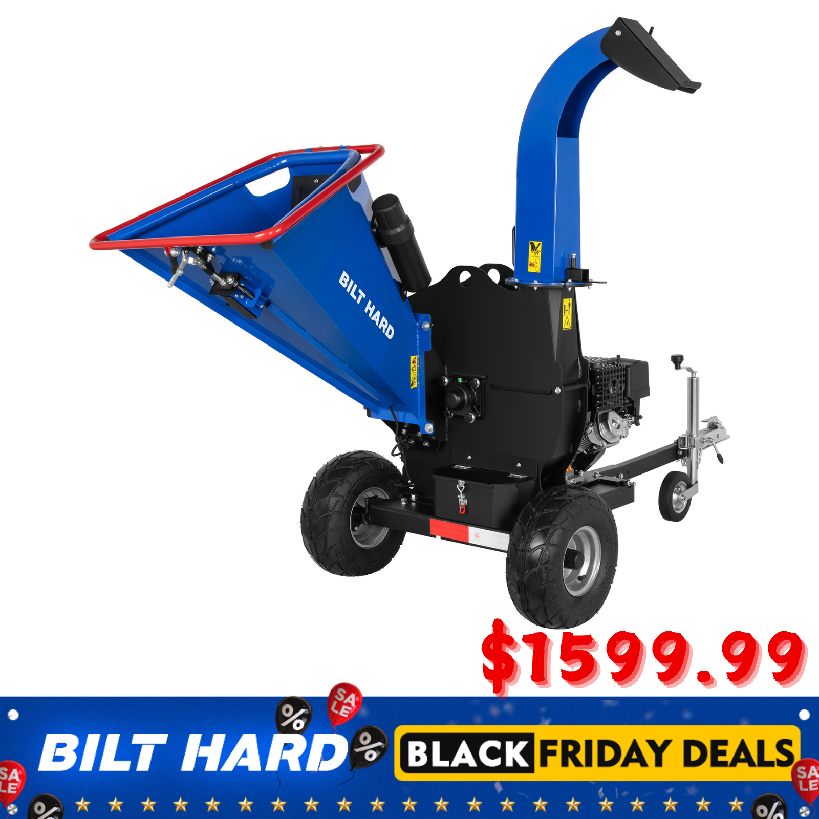 BILT HARD 5-Inch Wood Chipper 15HP  420cc Gas Powered with Electric-Start