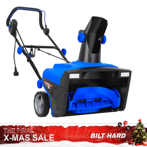 20" 15 Amp Electric Snow Blower, Walk-Behind Corded with Dual LED Headlights and 180° Rotating Chute