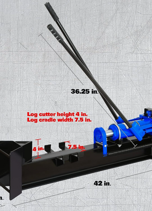 BILT HARD 12 Ton Manual Log Splitter, Hydraulic Wood Splitter, Horizontal Full Beam Steel Firewood Splitting Machine 