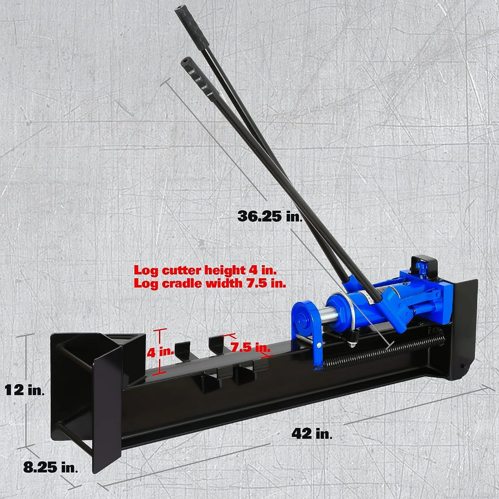 BILT HARD 12 Ton Manual Log Splitter, Hydraulic Wood Splitter, Horizontal Full Beam Steel Firewood Splitting Machine 