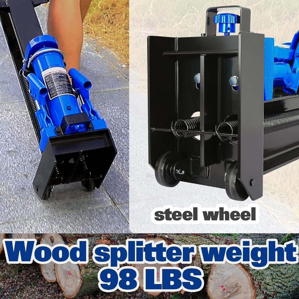 BILT HARD 12 Ton Manual Log Splitter, Hydraulic Wood Splitter, Horizontal Full Beam Steel Firewood Splitting Machine 