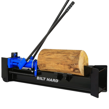 BILT HARD 12 Ton Manual Log Splitter, Hydraulic Wood Splitter, Horizontal Full Beam Steel Firewood Splitting Machine 