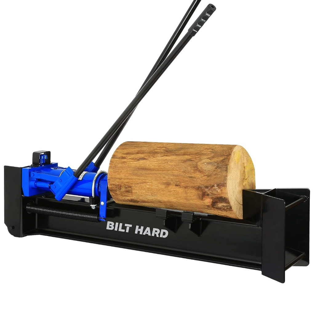 BILT HARD 12 Ton Manual Log Splitter, Hydraulic Wood Splitter, Horizontal Full Beam Steel Firewood Splitting Machine 