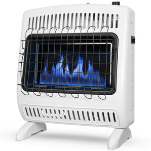 BILT HARD Ventless Infrared Radiant Space Natural Gas Heater with Thermostat Control, 30000 BTU Gas Wall Heater with Wall Mount and Base Feet for Indoor Use, Piezo Ignition, Heats Up to 1400 Sq. Ft.