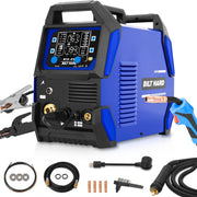 BILT HARD Aluminum 250A 6-in-1 IGBT MIG Welder, Gas MIG/Flux Core MIG/Lift TIG/Stick/Spot Welding/Spool Gun Compatible Welding Machine, 110V/220V Multi-Process Welder w/LED Display